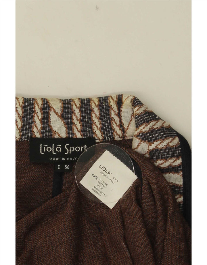 Liola Damen-Strickjacke mit 3 Knöpfen, IT 50 XL, schwarz gestreift, Baumwolle