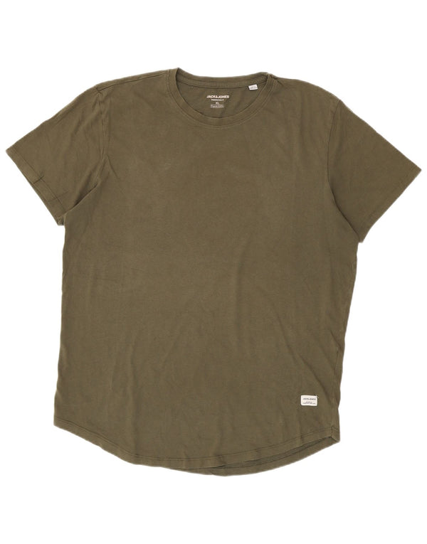 Jack & Jones Herren T-Shirt Top XL Khaki Baumwolle