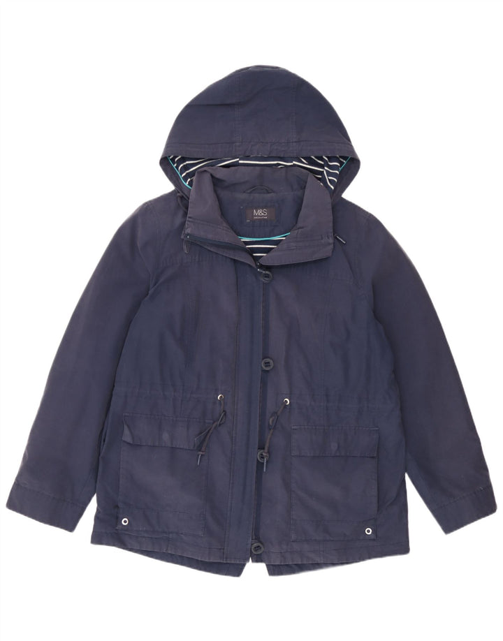 Marks & Spencer Damen-Parka mit Kapuze, UK 14, Größe L, Marineblau, Polyester