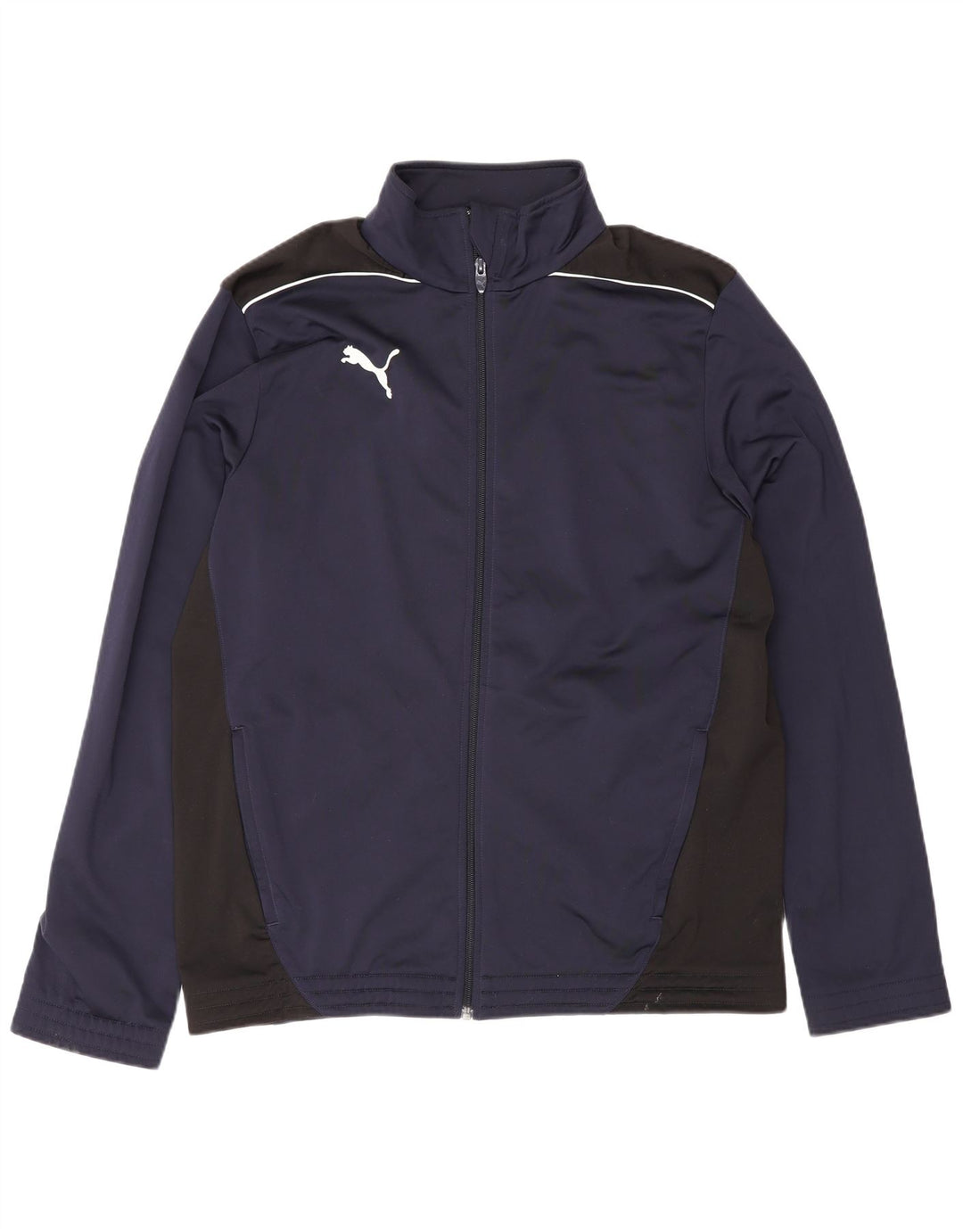 Puma Herren-Trainingsanzug-Top-Jacke, mittelgroß, Marineblau, Farbblock-Sport