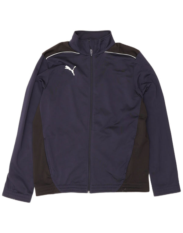 Puma Herren-Trainingsanzug-Top-Jacke, mittelgroß, Marineblau, Farbblock-Sport