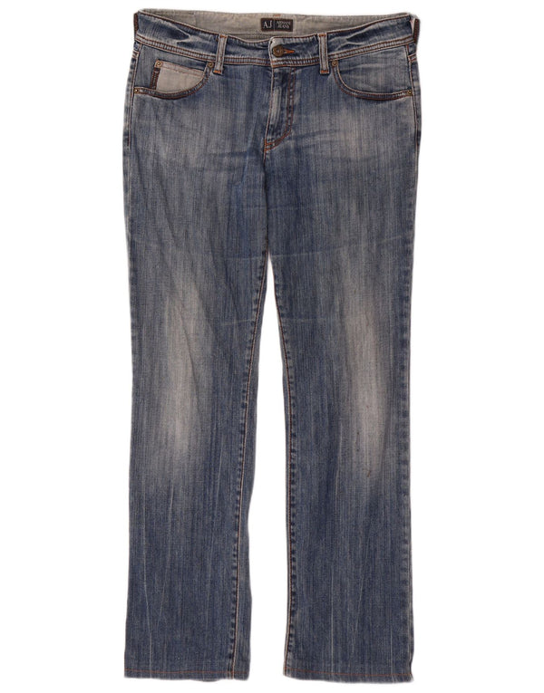 Armani Damen Bootcut-Jeans W29 L29 Blaue Baumwolle