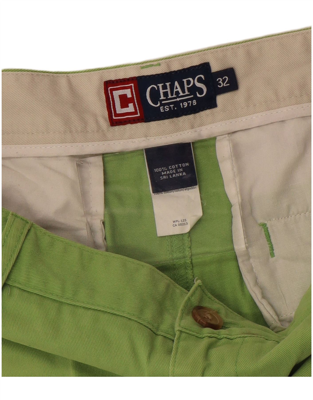 CHAPS Herren Chinoshorts W32 Mittelgrüne Baumwolle