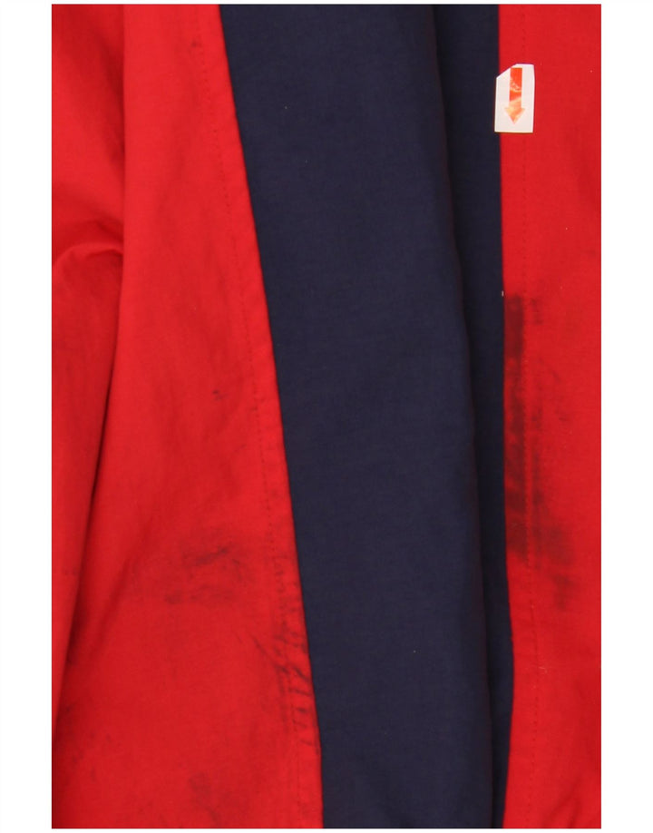 FILA Herren-Regenjacke mit Kapuze, UK 40, groß, blaues Colourblock-Polyamid