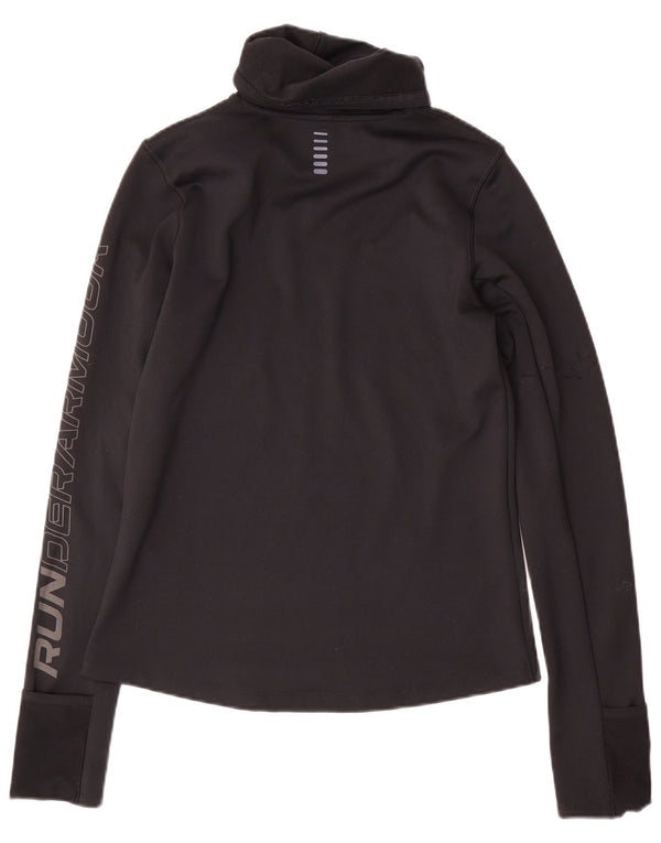 Under Armour Damen Cold Gear Graphic Top Langarm UK 10 Small Schwarz