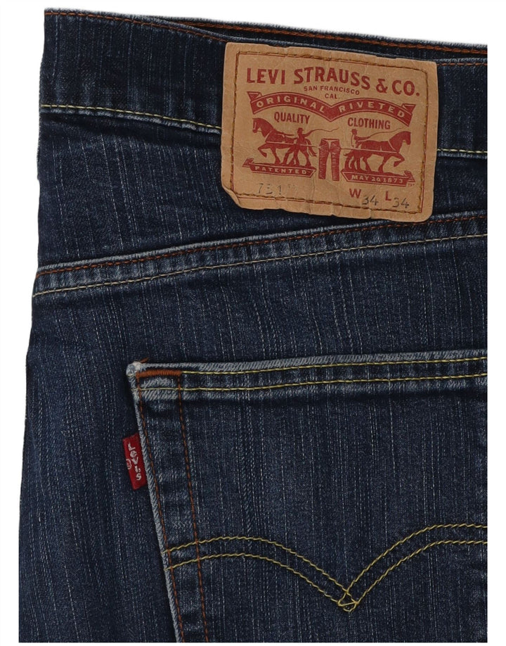 Levi's Herren 751 Straight Jeans W34 L29 Blaue Baumwolle