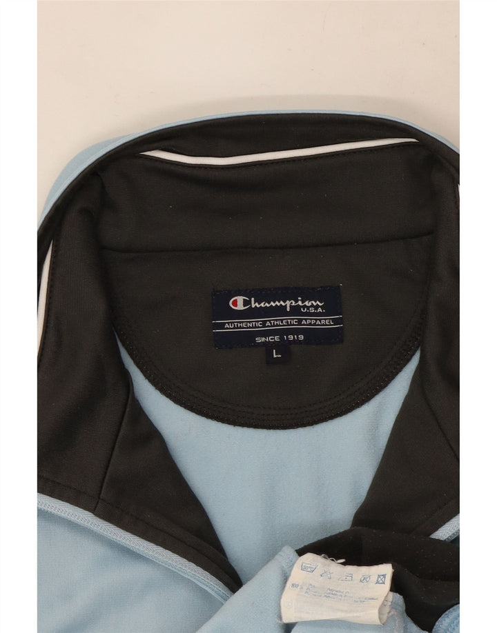 Champion Damen-Trainingsanzug-Top-Jacke, UK 16, Größe L, blau, Colourblock-Polyester
