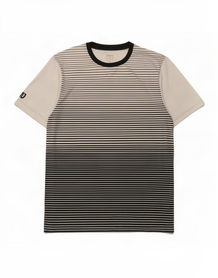 Wilson Herren-T-Shirt-Oberteil, großes, weiß gestreiftes Polyester