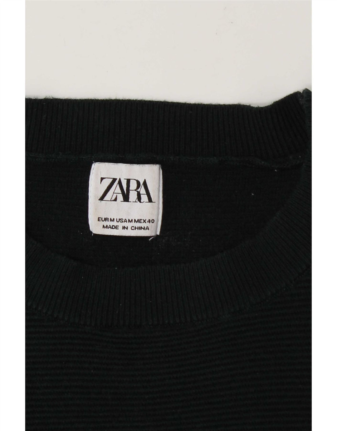 Zara Herren-Pullover mit Rundhalsausschnitt, Mittelgrün