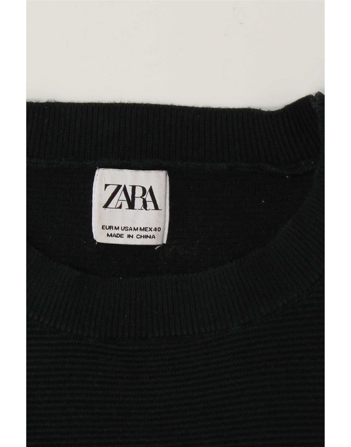 Zara Herren-Pullover mit Rundhalsausschnitt, Mittelgrün