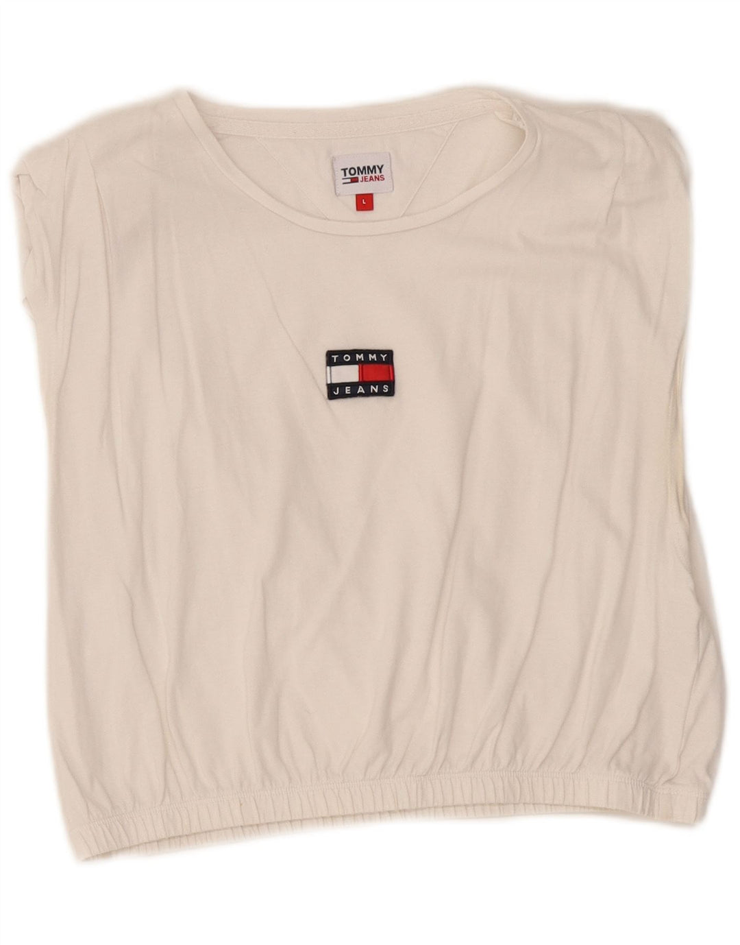Tommy Hilfiger Damen Crop Vest Top UK 14 Large Weiß