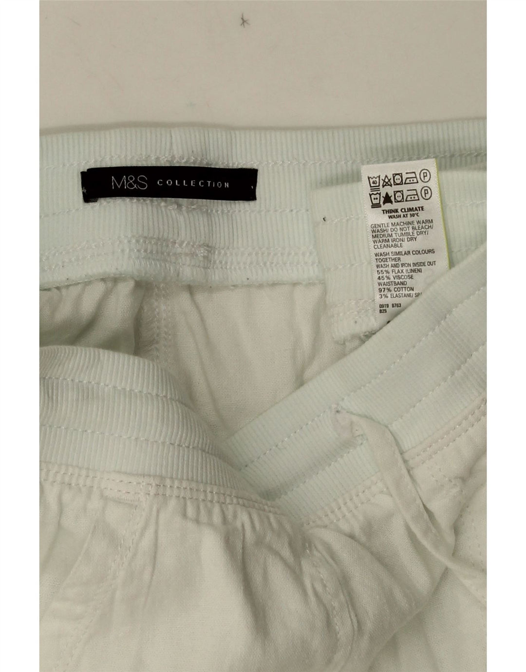 MARKS & SPENCER Damen Chinoshorts UK 10 Small W28 Weißer Farbblock