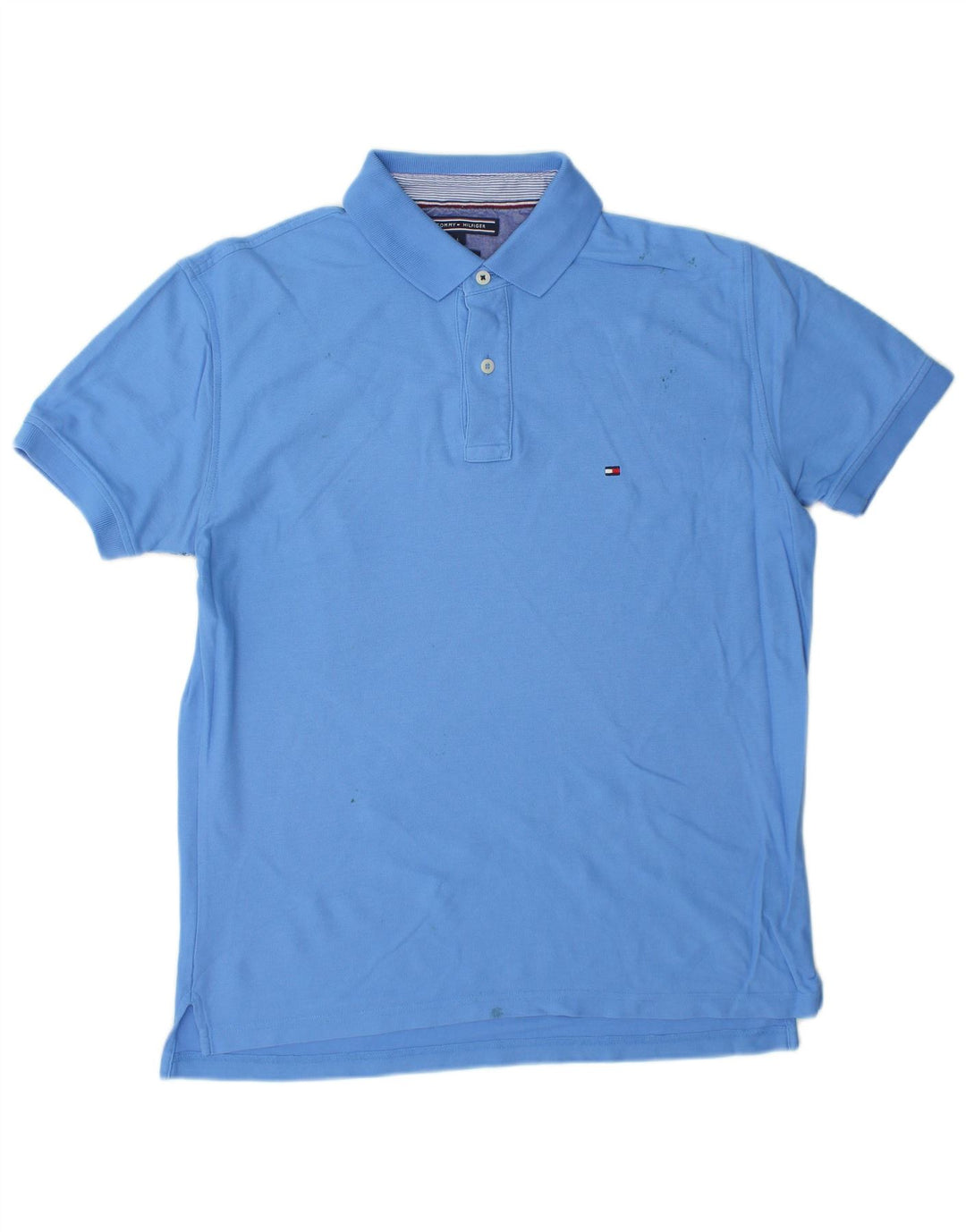 TOMMY HILFIGER Herren-Poloshirt mit normaler Passform, Größe L, Blau