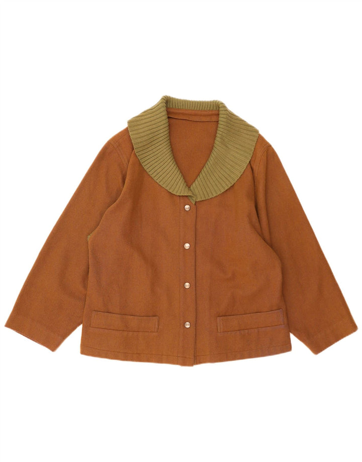 Vintage Damen Blazer Jacke UK 16 Groß Braun