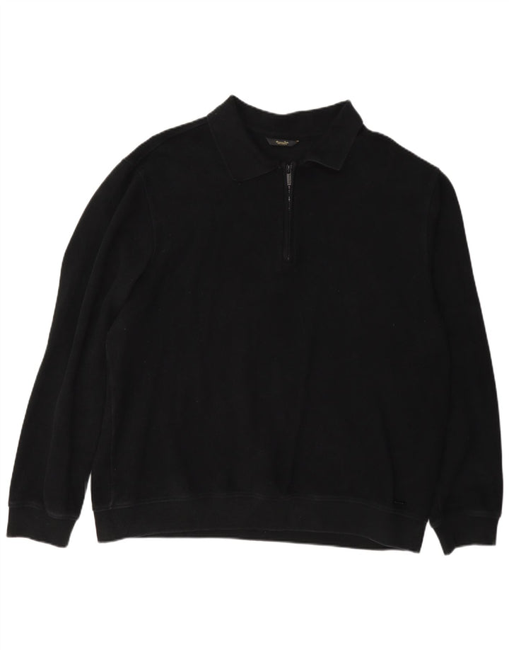 Massimo Dutti Herren-Pullover mit Rollkragen, 2XL, schwarze Baumwolle