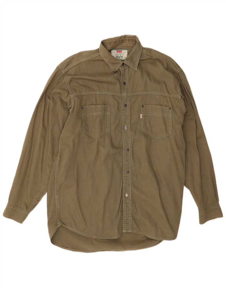 Levi's Herren-Hemd, groß, Khaki, Baumwolle