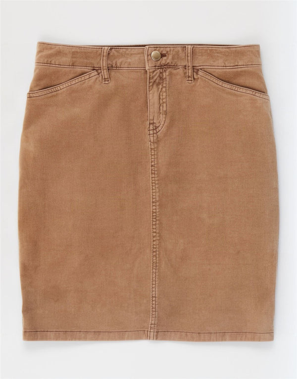 Tommy Hilfiger Damen Cord-Bleistiftrock US 6 Medium W30 Braune Baumwolle
