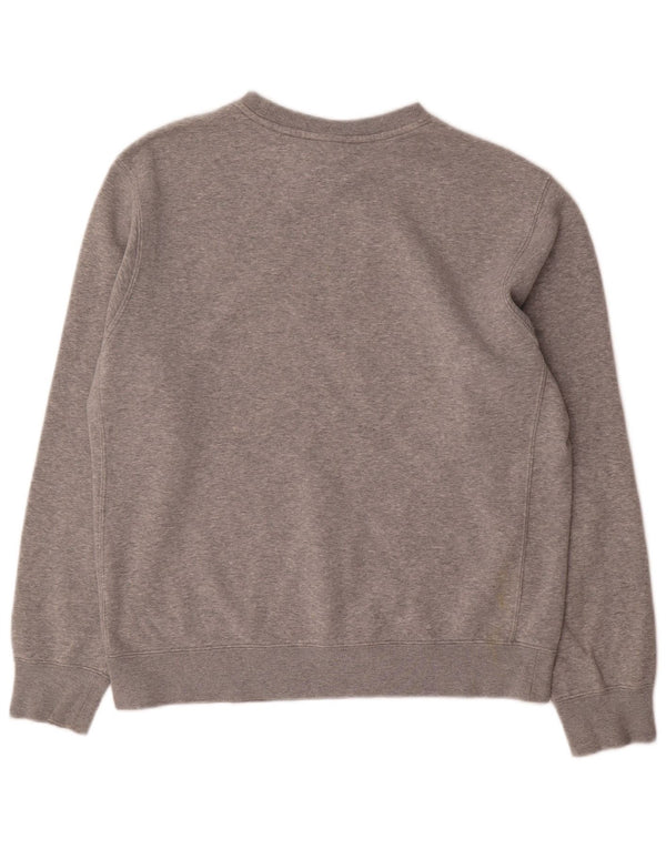 Nike Herren-Sweatshirt-Pullover aus mittelgrau gefleckter Baumwolle