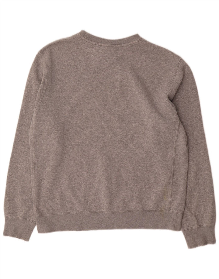 Nike Herren-Sweatshirt-Pullover aus mittelgrau gefleckter Baumwolle