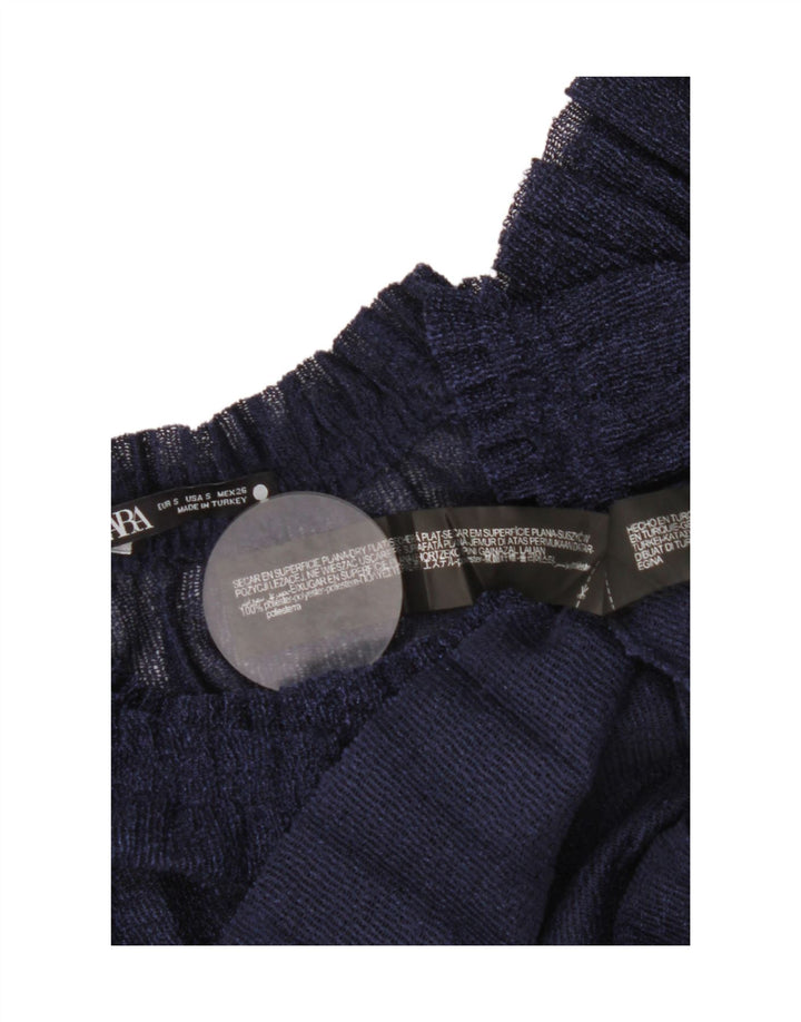 Langärmliges, übergroßes Blusenoberteil für Damen von Zara, Größe S, Marineblau