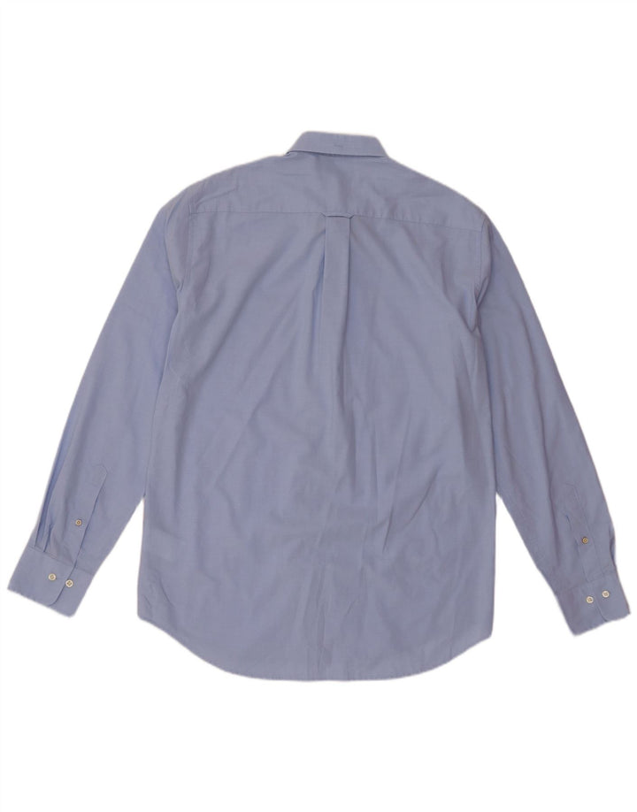 Gant Herren-Hemd mit normaler Passform, Größe 39/40, 15 3/4, mittelblaue Baumwolle