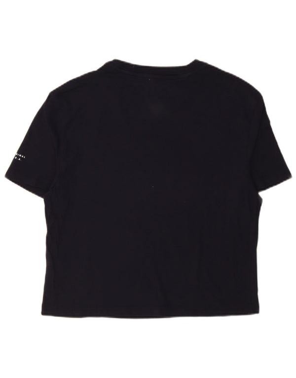 Tommy Hilfiger Grafik-T-Shirt für Damen, UK 10, Größe S, Marineblau, Baumwolle