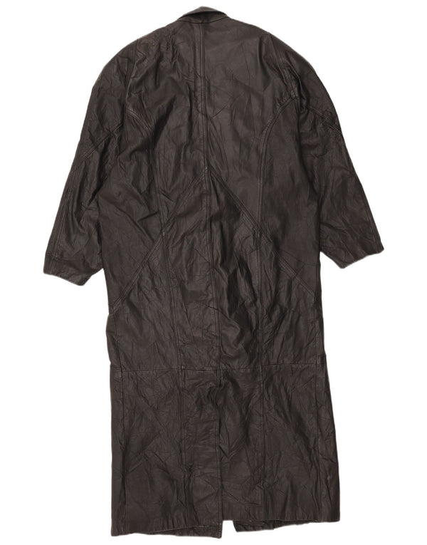 Winlit Damen Übergroßer Ledermantel UK 14 Medium Schwarz