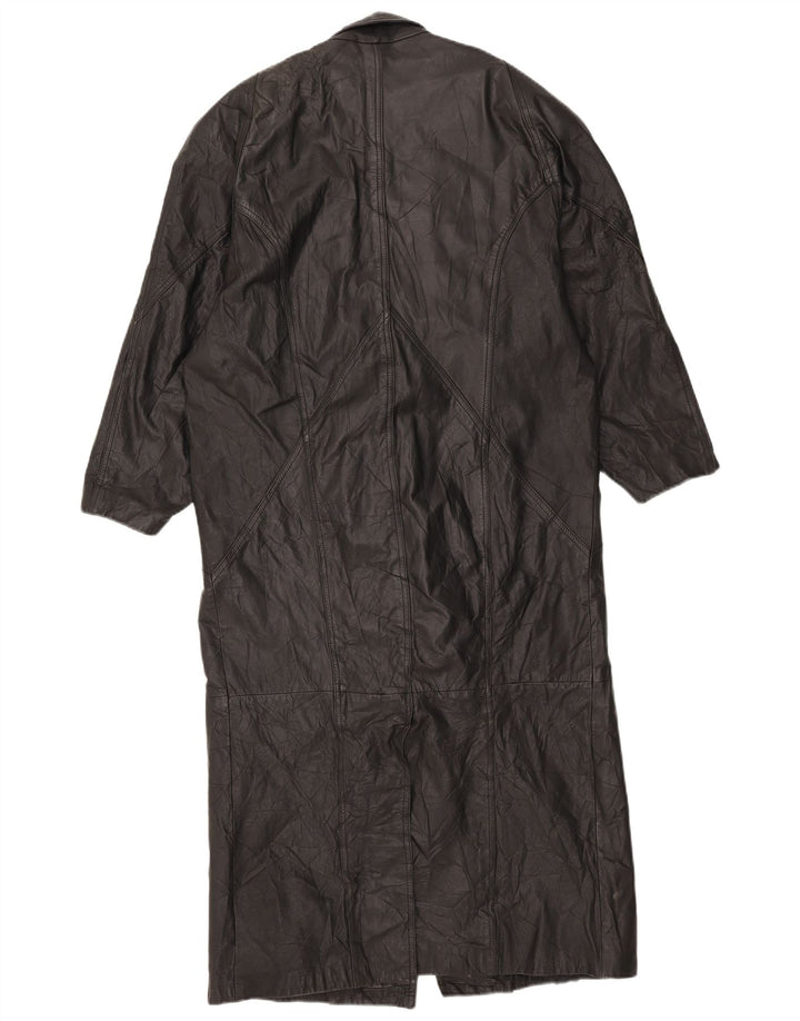 Winlit Damen Übergroßer Ledermantel UK 14 Medium Schwarz