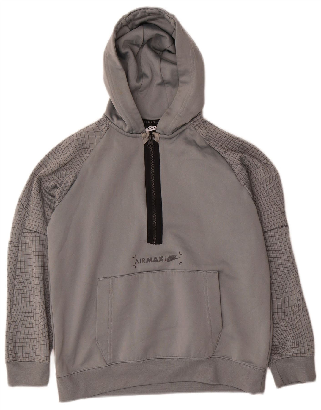 NIKE Kapuzenpullover mit Grafik für Jungen, 12–13 Jahre, groß, grau kariert, Polyester