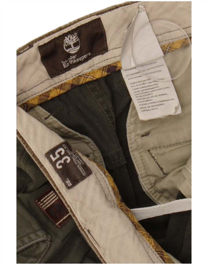 Timberland Herren Earthkeepers Straight Cargohose W35 L31 Khaki Baumwolle