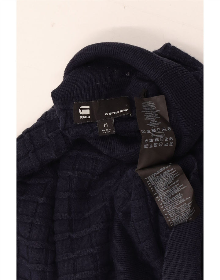 G-STAR Herren-Pullover mit Rollkragen, mittelmarineblaue Baumwolle