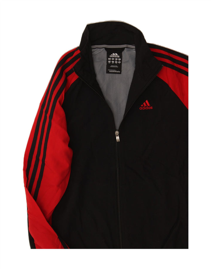 ADIDAS Boys Tracksuit Top Jacket 11-12 Years Black Colourblock Polyester Vintage Adidas and Second-Hand Adidas from Messina Hembry 