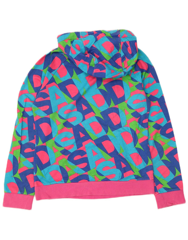 Adidas Damen Graphic Hoodie Pullover UK 10 Small Mehrfarbige Baumwolle
