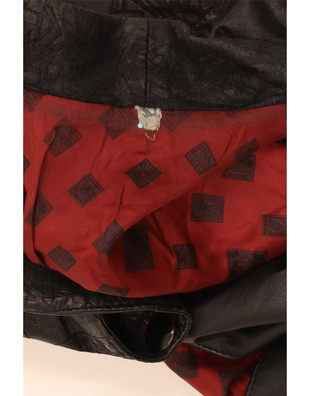 Vintage Damen Übergroße Lederjacke UK 10 Small Schwarz