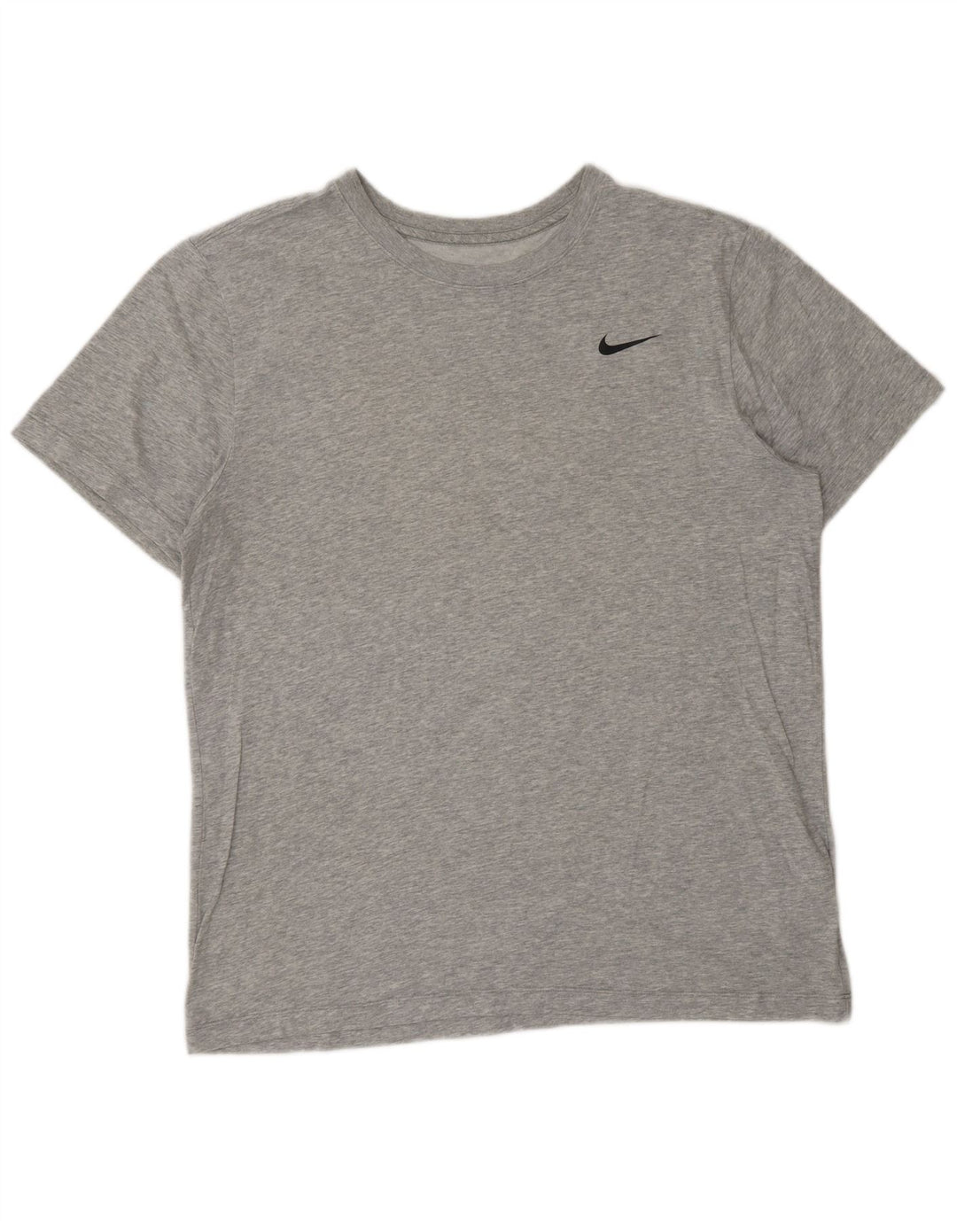 NIKE Herren Dri Fit T-Shirt Top Large Grau Baumwolle