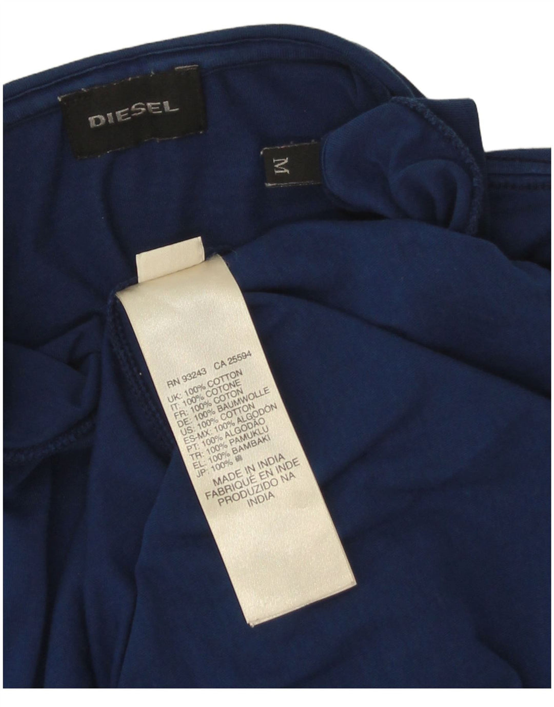 Diesel Herren-T-Shirt-Oberteil aus Baumwolle in mittlerem Marineblau