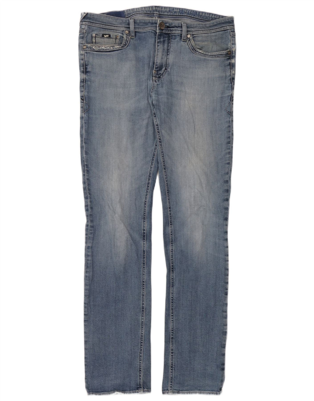 Gas Herren Straight Jeans W34 L34 Blaue Baumwolle