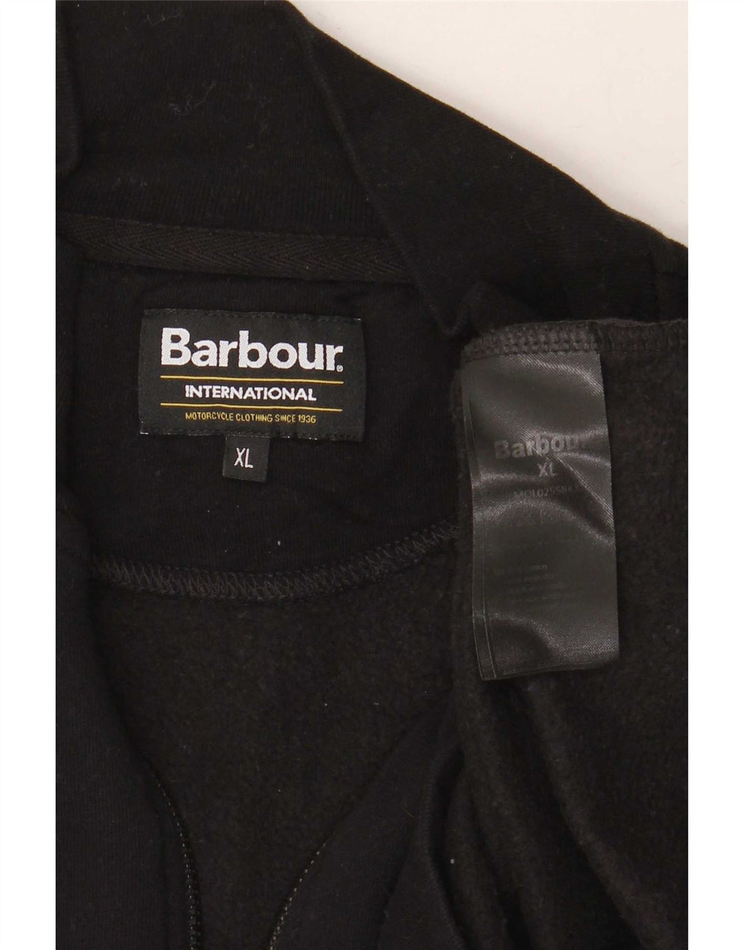 Barbour Herren-Sweatshirt mit Reißverschluss, XL, schwarze Baumwolle