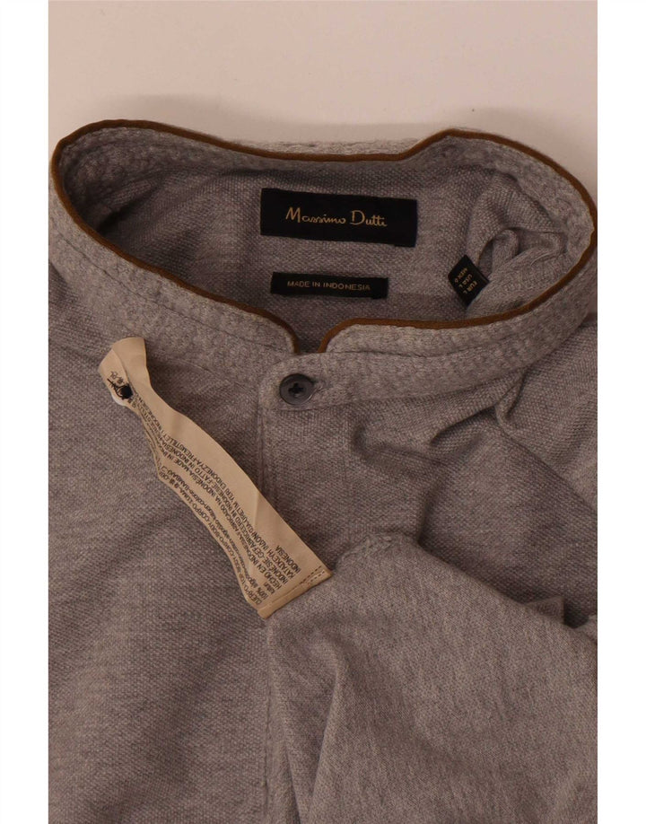 Massimo Dutti Herren-Poloshirt, große graue Baumwolle
