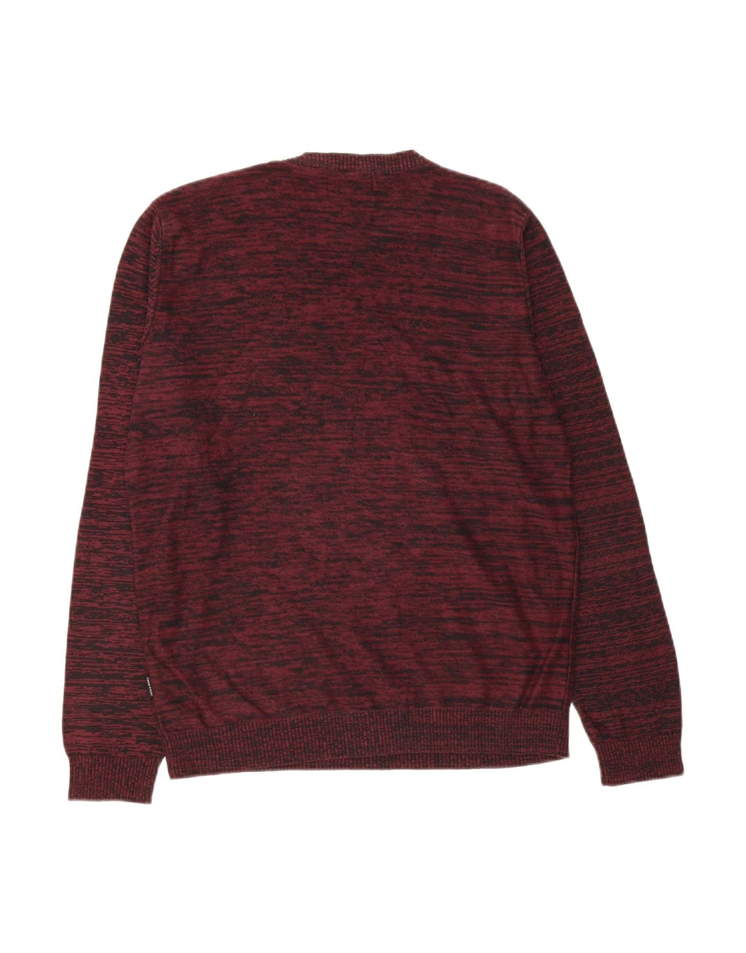 JACK & JONES Mens Core Crew Neck Jumper Sweater Large Burgundy Flecked