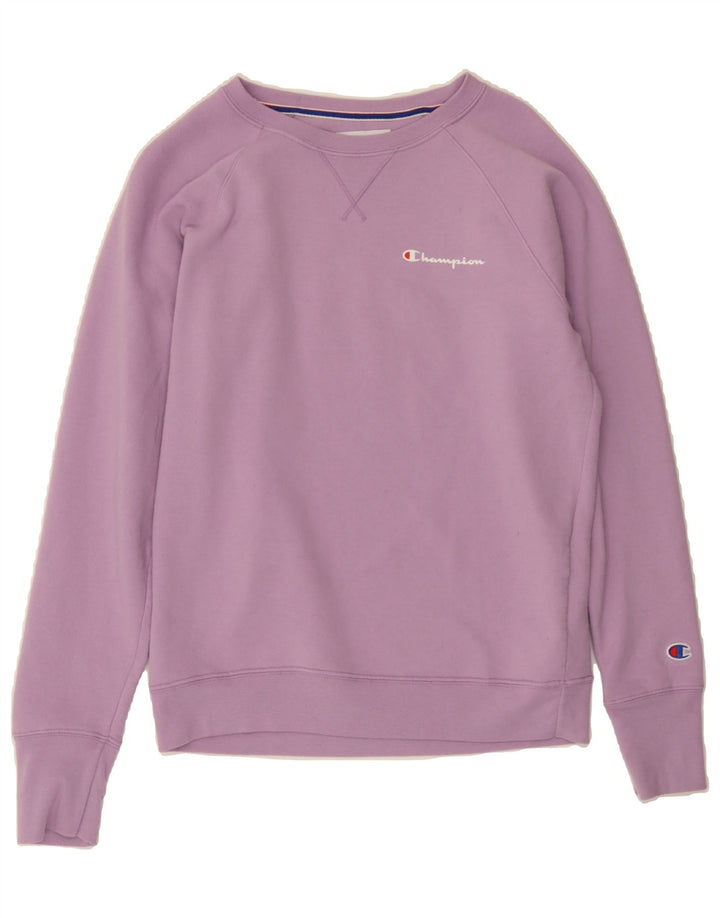 CHAMPION Womens Sweatshirt Jumper UK 14 Medium Purple Polyester Vintage Champion and Second-Hand Champion from Messina Hembry 