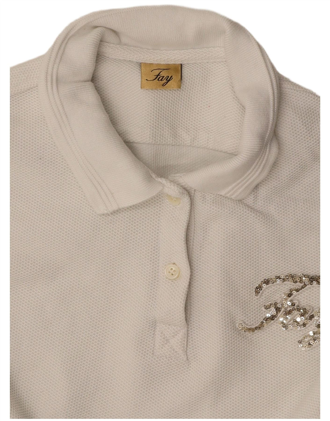 FAY Damen Poloshirt UK 10 Small Weiß