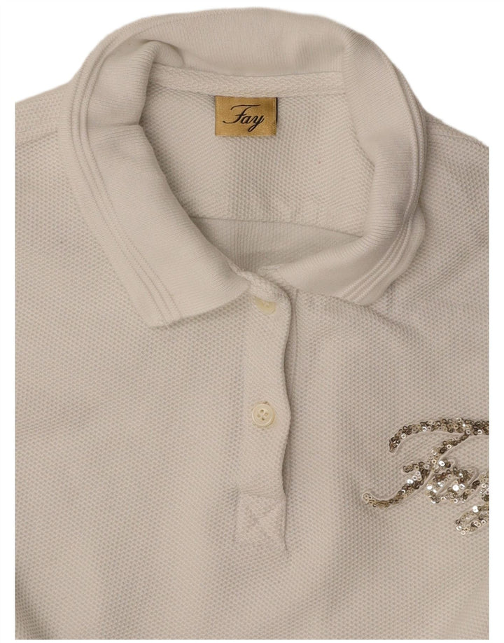 FAY Damen Poloshirt UK 10 Small Weiß