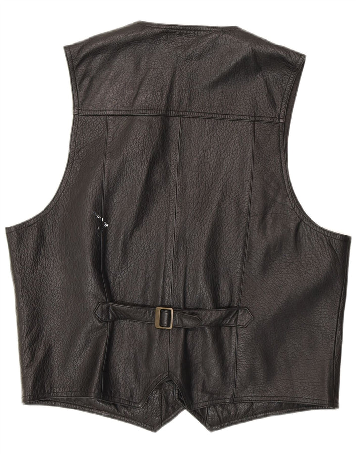Vintage Herren Lederweste IT 52 Large Schwarz