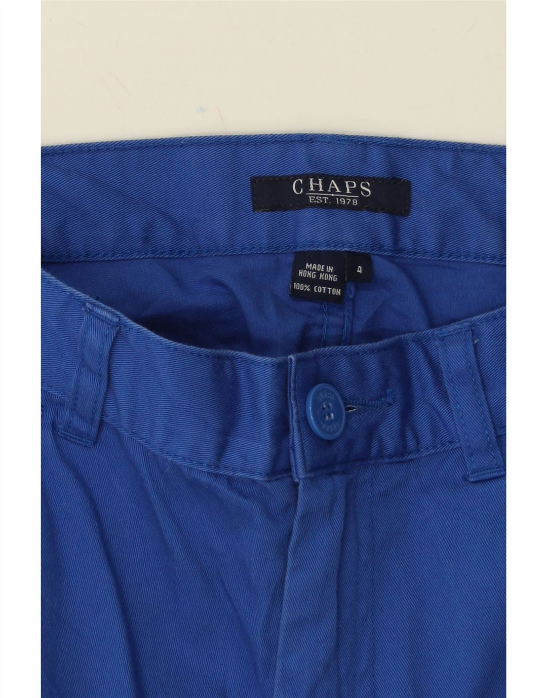CHAPS Womens Straight Capri Trousers US 4 Small W28 L21 Blue Cotton Vintage Chaps and Second-Hand Chaps from Messina Hembry 