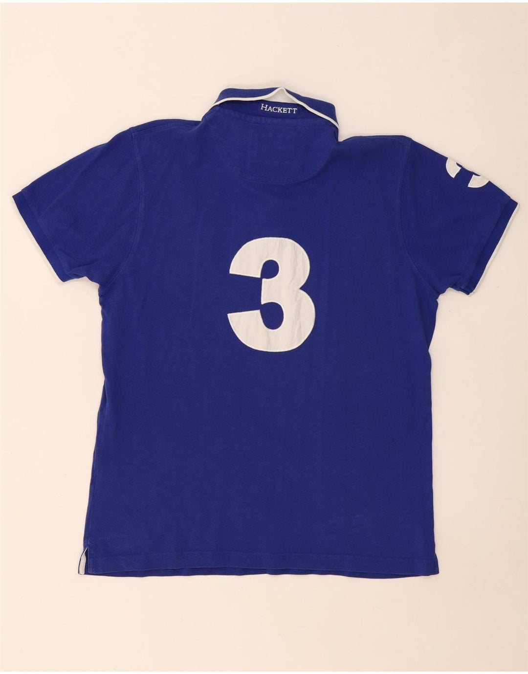 HACKETT Tailored Fit Grafik-Poloshirt für Herren XL aus blauer Baumwolle
