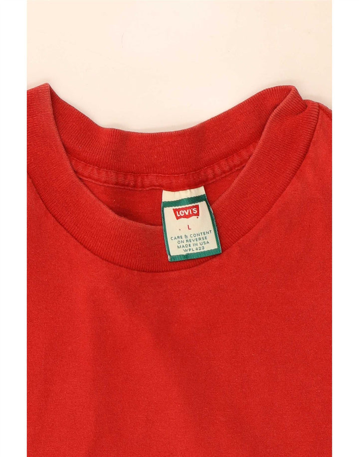 Levi's Herren-T-Shirt mit Grafik, Größe L, aus roter Baumwolle