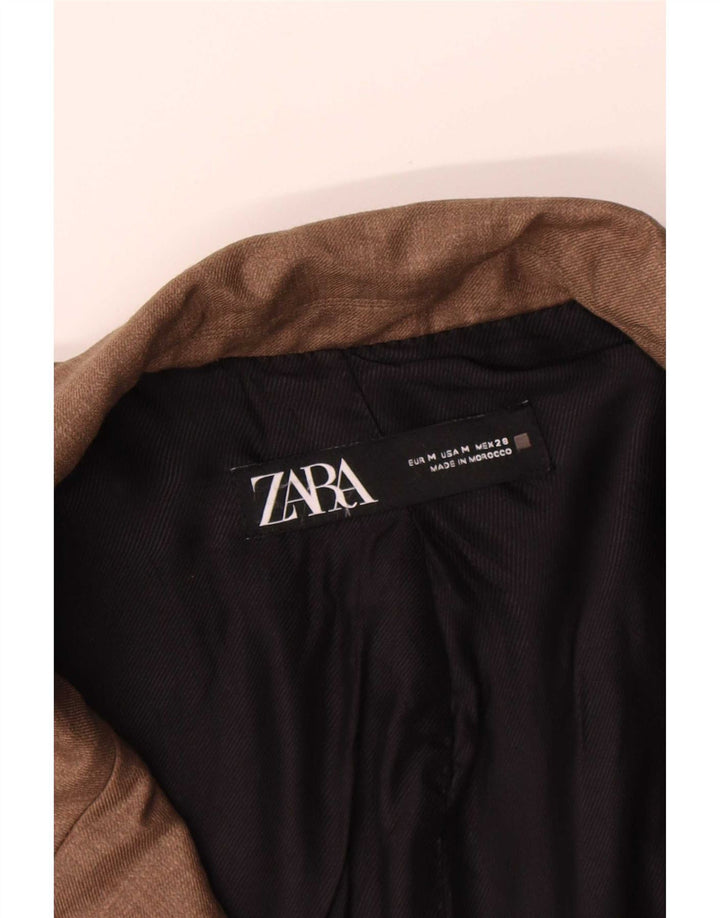 Zara Damen Übergroße zweireihige Blazerjacke UK 14 Mittelbraun