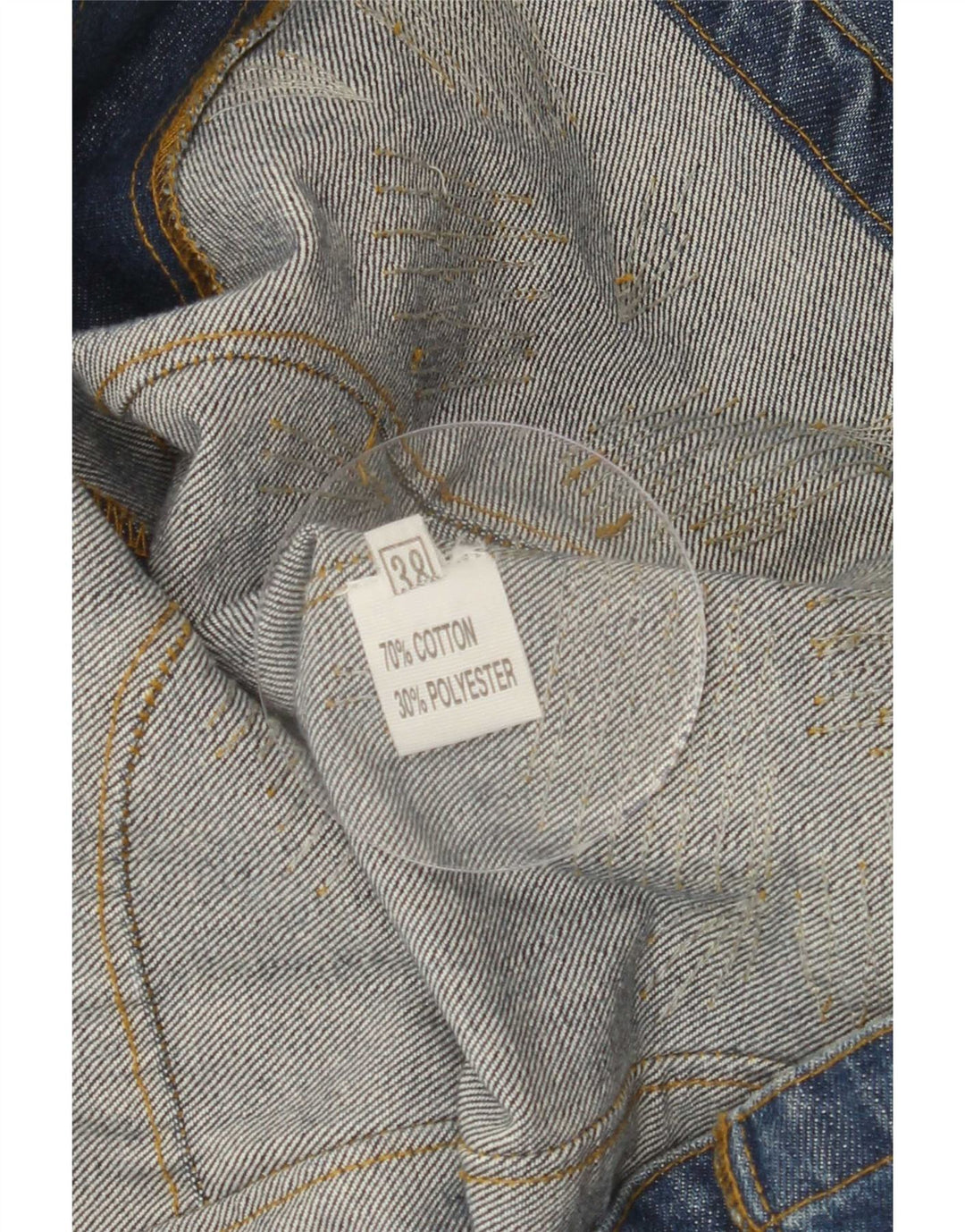 Vintage Damen Jeansjacke EU 38 Mittelblaue geblümte Baumwolle