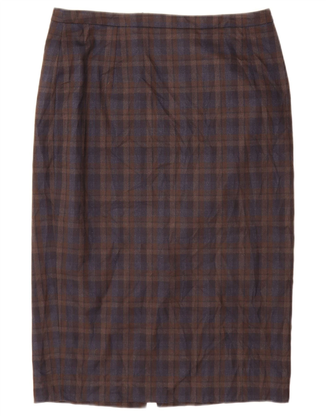Jigsaw Damen Bleistiftrock UK 10 Small W28 Braun kariertes Polyester